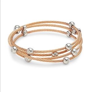 ALOR rose gold cable bracelet with diamonds